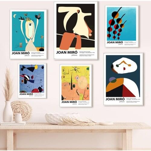 Joan Miro Round Eye Color Block Abstract Wall Art Canvas Painting Nordic Posters And Prints Wall Pictures For Living Room Decor