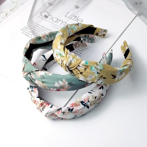 New Flower Head Bands For Women Print Hair Hoop Knot Hairband Hair Accessories for Girls High Quality FG813