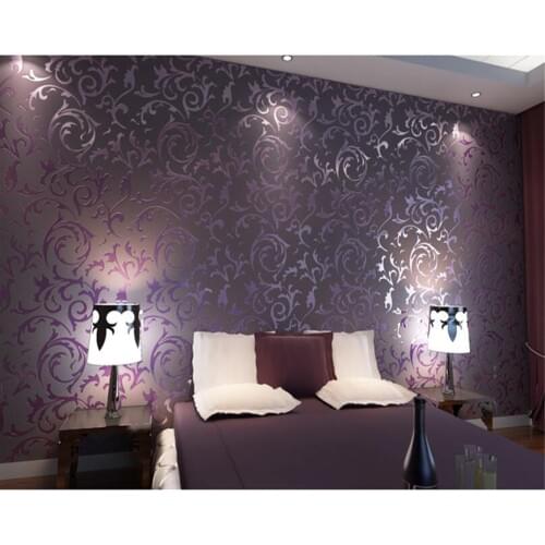 Wall paper home decor High quality wallpaper 3D papel de parede bedroom background desktop wall paper rolls Purple Beibehang
