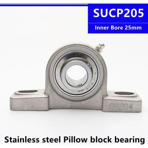 SUCP205 Stainless Steel Pillow Block Bearing Inner Bore 25mm Unit Mounted Housing outer spherical vertical bearing with seat