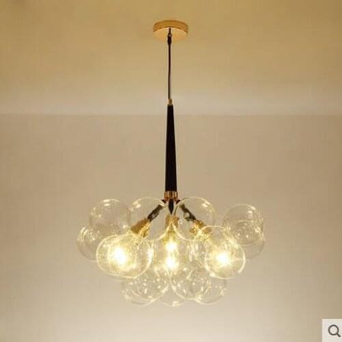 Postmodern minimalist living room chandelier restaurant bedroom Nordic clothing store bubble glass ball chandelier children LED