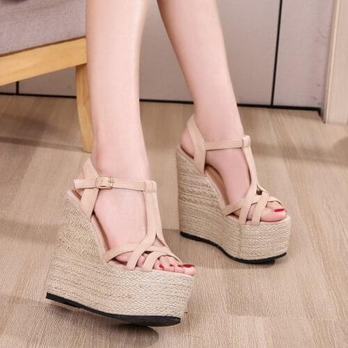 Super High Wedges Sandal Women summer Platform High Heels Fashion high quality comfort Sandals gladiator shoes