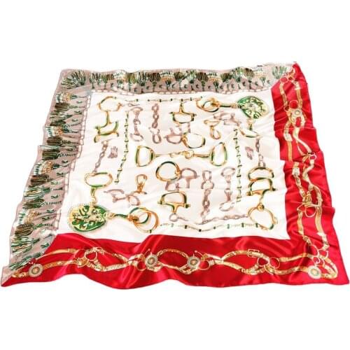 Temperament type 90*90CM square scarf high-end womens headscarf twill silk shawl headscarf spring, summer, autumn and winter st