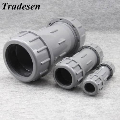1pcs PVC I.D 20/25/32/40/50/63mm Garden Aquarium landscape system Fast connector Expansion joint Quick UPVC pipe connection