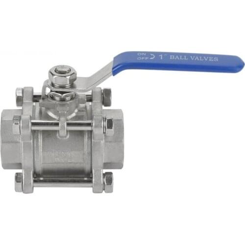 Solenoid valve 304 Ball Valve Stainless Steel Three-piece Full Port Female Ball Valve 1" NPT 1000WOG valvula