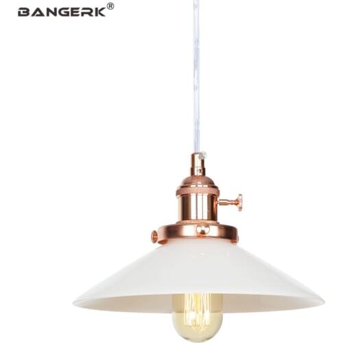 Modern Adjust Switch LED Pendant Lamp Loft Decor Antique Hanging Lights Iron Glass Fixtures Dining Room Home Lighting Luminaire