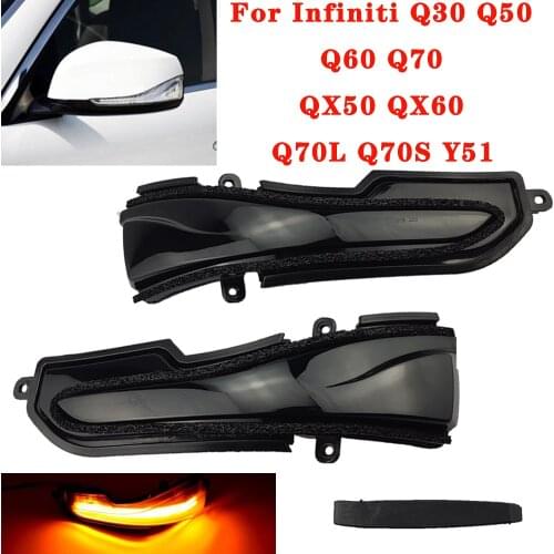 LED Dynamic Turn Signal Light Repeater Lamp For Infiniti Q30 Q50 Q60 Q70 QX50 QX60 Q70L Q70S Y51 2015-2018