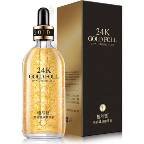 100ML 24K Gold Tense Moisture Essence Anti-wrinkle Gold Nicotinamide Pure Hyaluronic Acid Serum Liquid Skin Care Essence