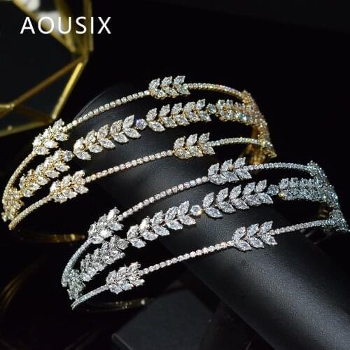 Wheat 3A Zirconia Tiaras Crowns Children Girl Show Bridal Prom Bride Bridesmaid Gift Hair band Wedding Party Jewelry Hair Access