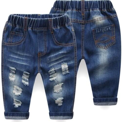 Spring Girls Jeans Baby Kids Jeans for Children Boys Girls Hole Denim Pants Toddler Pants Girls Kids Pants for Boy Girl 1-5Y