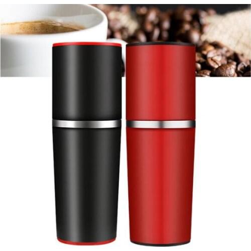 High Quantity 4 In 1 Italian Coffee GrinderStainless Manual Easy Coffee Grinder Coffee Mug Portable Coffee Maker Percolator Set