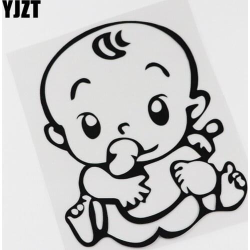 YJZT 12.4CM*15.7CM Funny Baby Eating Milk On Board Car Sticker Silhouette Decor Vinyl Decal 13C-0026
