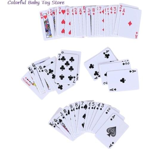 1set 1:12 Dollhouse Mini Poker Playing Cards Style Random Funny Models Poler Cute Miniature Doll Toys Decorative Accessories