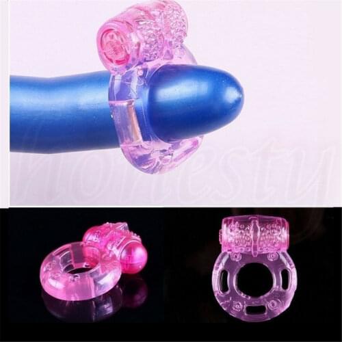 1pc Men Vibrating Massagers Elastic Ring Time Delay Fine Lock Loop Ring Pink