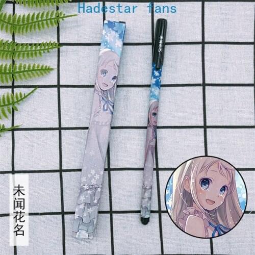 10 sets/lot Anime Anohana The Flower We Saw That Day Gel pen Honma Meiko Ballpoint Pen 0.5 Black refill Pens toy gift