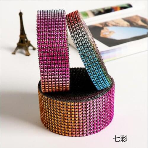 10Yard/Roll Colorful Plastic Diamond Rhinestone Wrap Ribbon Wedding Party Home Decoration Event Party Supplies DIY Accessories