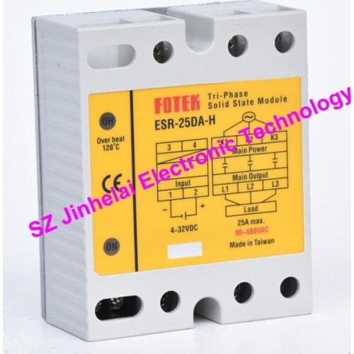 100% Authentic original ESR-25DA, ESR-25DA-H FOTEK 3-Phase Solid state module 25A