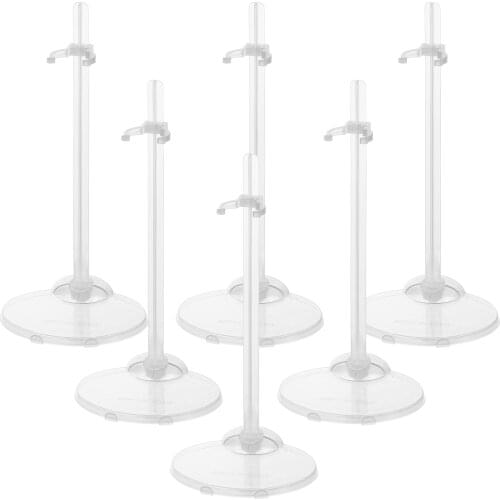 12pcs Doll Holding Stand Doll Support Display Rack Adjustable Transparent Model Furniture Plastic Mannequin Dolls Accessories