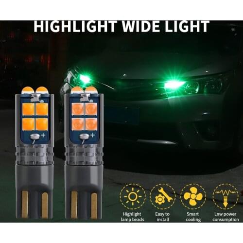 High bright 2 pcs White 194 168 W5W T10 3D 3030 10 SMD Car Led Bulb 3000K Amber Green Dome Light 12V Side Marker Lamp Blue Diode