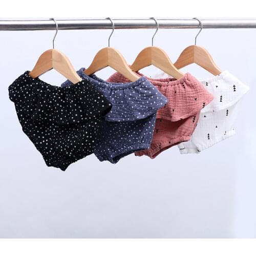 New 2021 Newborn Baby bloomers white Pink Blue Black cotton linen geometry design Baby Girls Shorts cute Summer short Pants 1-5T