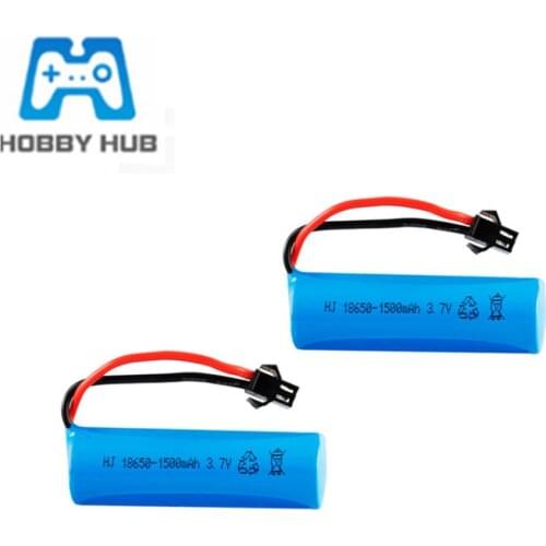 3.7V 1500mAh 18650 rechargeable Battery For RC TOYS helicopter car Baot Tank Gun Truck Train Motorcycles 3.7v Battery sm plug