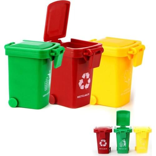 3Pcs/Set Bright Color Kids Push Toy Plastic Vehicles Garbage Truck Trash Cans
