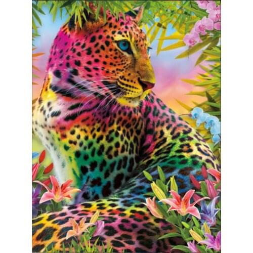 5D DIY Diamond Painting Kits Leopard Full Round With AB Drill Diamond Embroidery Sale Animal Cross Stitch Mosaic Home Decoration
