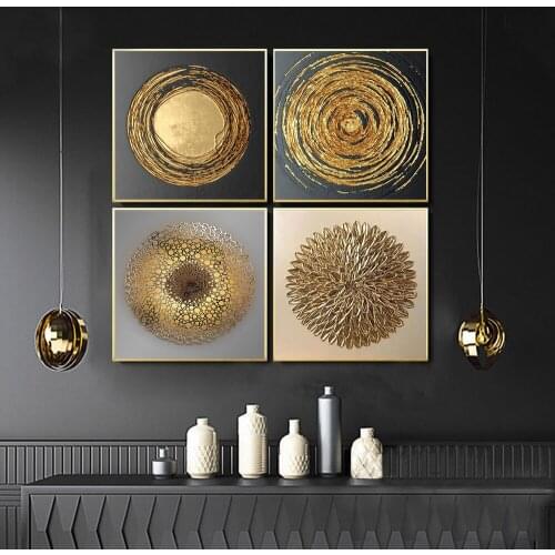 Abstract Gold Luxury Posters Nordic Canvas Art Painting Home Decor Wall Art Retro Print Living Room Vintage Minimalist Picture