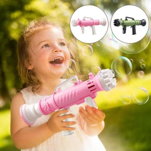 Summer Soap Water Bubble Machine Ten-Hole Automatic Bubble Guns Bubble Blower Children Summer Bubble Shooter Gatling Toy