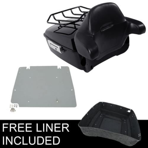 Motorcycle King Pack Trunk W/ Rack Backrest Plate For Harley Tour Pack Road King Road Glide Electra Glide Street Glide 14-20