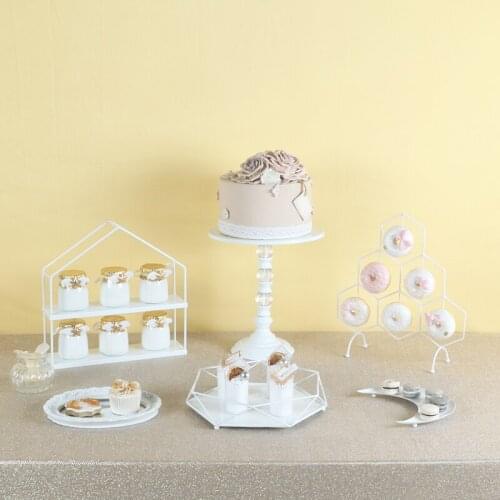 White Wedding Cake Stands Set for Party Dessert Decoration Baking Tools Bakeware Cupcake Dnouts Fondant Plates Tableware Tray