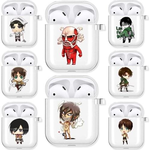 Anime Attack on Titan Soft Clear Cover for Airpods 2/1 Earphone Shingeki No Kyojin Protector Coque Airpods Covers Case Fundas
