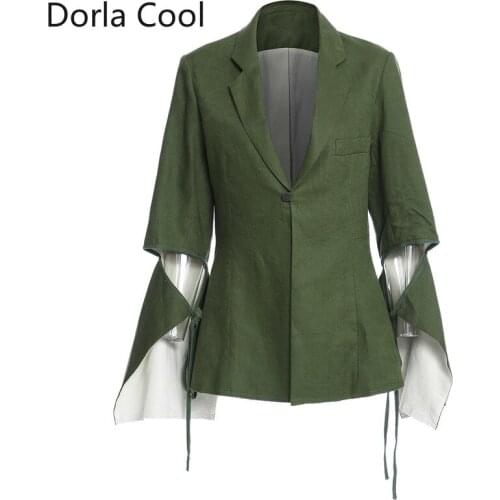 Женские льняные пиджаки DORLA COOL China At AliExpress