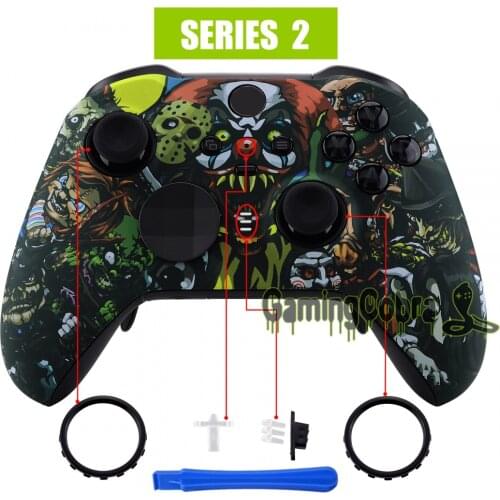 Scary Party Soft Touch Faceplate Front Housing Shell Replacement Kit for Xbox One Elite Series 2 Controller Model 1797