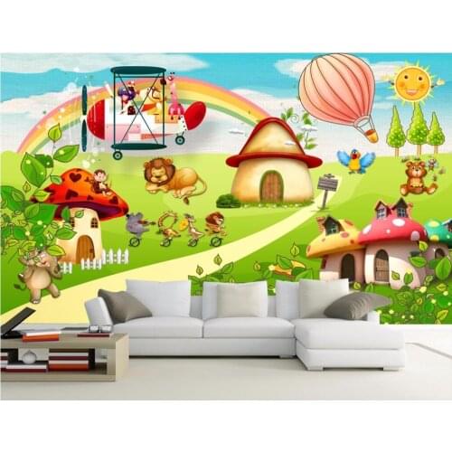 Custom mural photo 3d wallpaper Cartoon animal park playground childrens room painting 3d wall murals wallpaper for wall 3 d