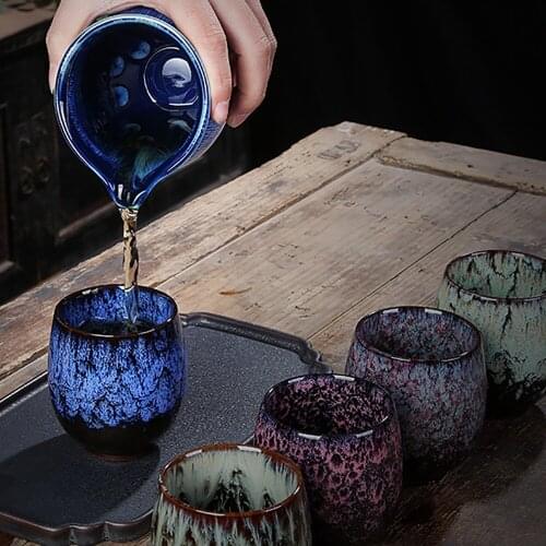 Ceramic Tea Cup Chinese Kung Fu Tea Cup Master Cup Porcelain Tea Set Large Kiln Change Teacup Tableware Drinkware Gift 150ml