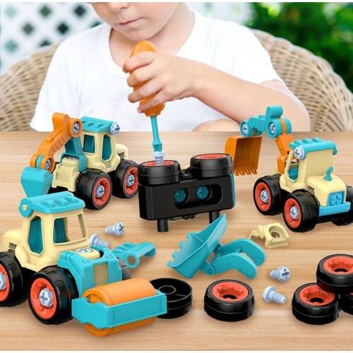 Pack of 4 Construction Vehicle Truck Toy Set Kids Engineering Truck Playset Birthday for Boys Toddlers