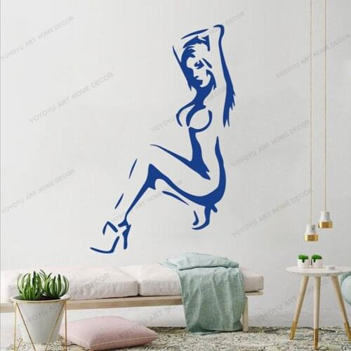 Beauty sexy woman Wall Stickers Bedroom Removable For Kids Rooms Decorative Sticker Home Decor Living Room CX1269