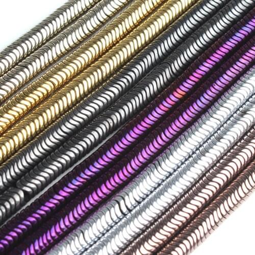 Colorful Flat Shape Hematite Stone Bead 6mm Smooth Natural Beads For Jewelry Making DIY Beaded Bracelet Necklace Strand 15inches