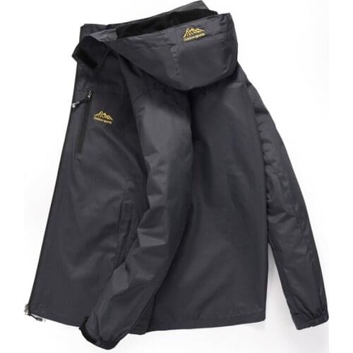 Outdoor Jacket Men Casual Waterproof Windbreaker Breathable Hooded Coats Mens Military Mountain Sports Fleece Jackets Plus 5XL