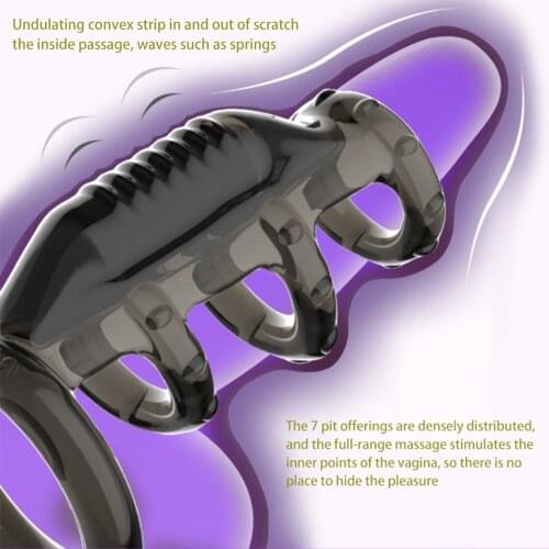 Sex Shop Penis Sleeve Condom Penis Extender Reusable Silicon Condoms Vibrating Cover Vibrator Sex Toys For Men Sex Products