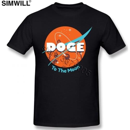 Fashion Brand Tees Shirts Space Doge Mens Best Fit Short Sleeve Creative T Shirt Funny Dog Family Plus Size Clothing