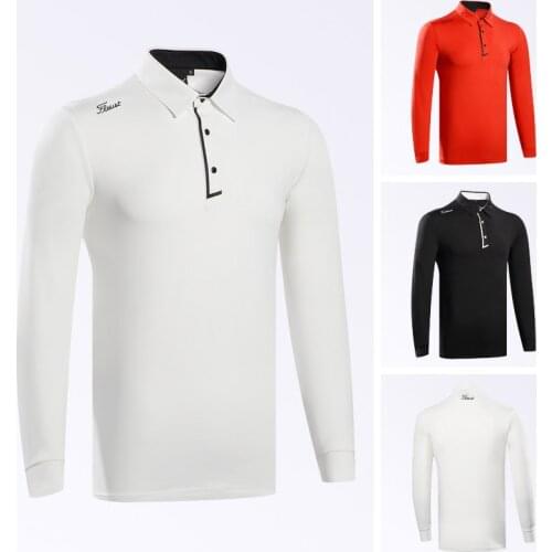 2021 summer mens top golf mens stand collar leisure long sleeve T-shirt Golf sportswear