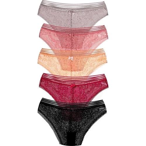 Womens Lace Panties Mixed Colors 5'li Bundle Set