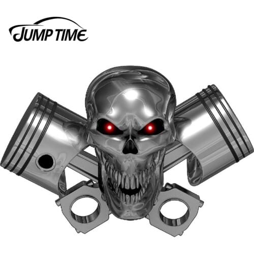 JumpTime 13cm X 8.8cm 3D Dead Skull Car Sticker LARGE Truck Trailer Motorcycle Graphics Decals Stickers Racing
