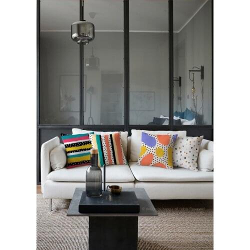 Geometric Pillow Cover Linen Cushion Cover For Living Room Sofa Nordic Decorative Pillows 45x45 Home Decor