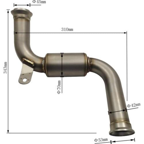 Stainless steel 304 KTM 390 motorcycle exhaust muffler contact middle pipe slip on For KTM 390