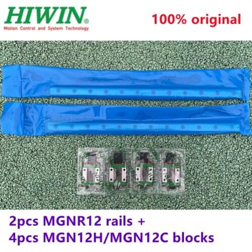 2pcs Original Hiwin rail MGNR12 -L 100mm/200mm/300mm/330mm/400mm/500mm 550mm+4pcs MGN12H / MGN12C blocks for cnc