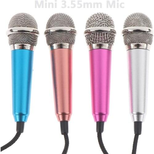 Portable Mini Metal Handheld Mic 3.55mm Stereo Mic Audio karaoke Microphone For The Mobile Phone Accessories With headphone hole