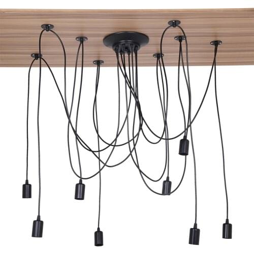 Mordern Nordic Retro Edison Bulb Light Chandelier Vintage Loft Antique Adjustable DIY Art Spider Ceiling Lamp Fixture Light